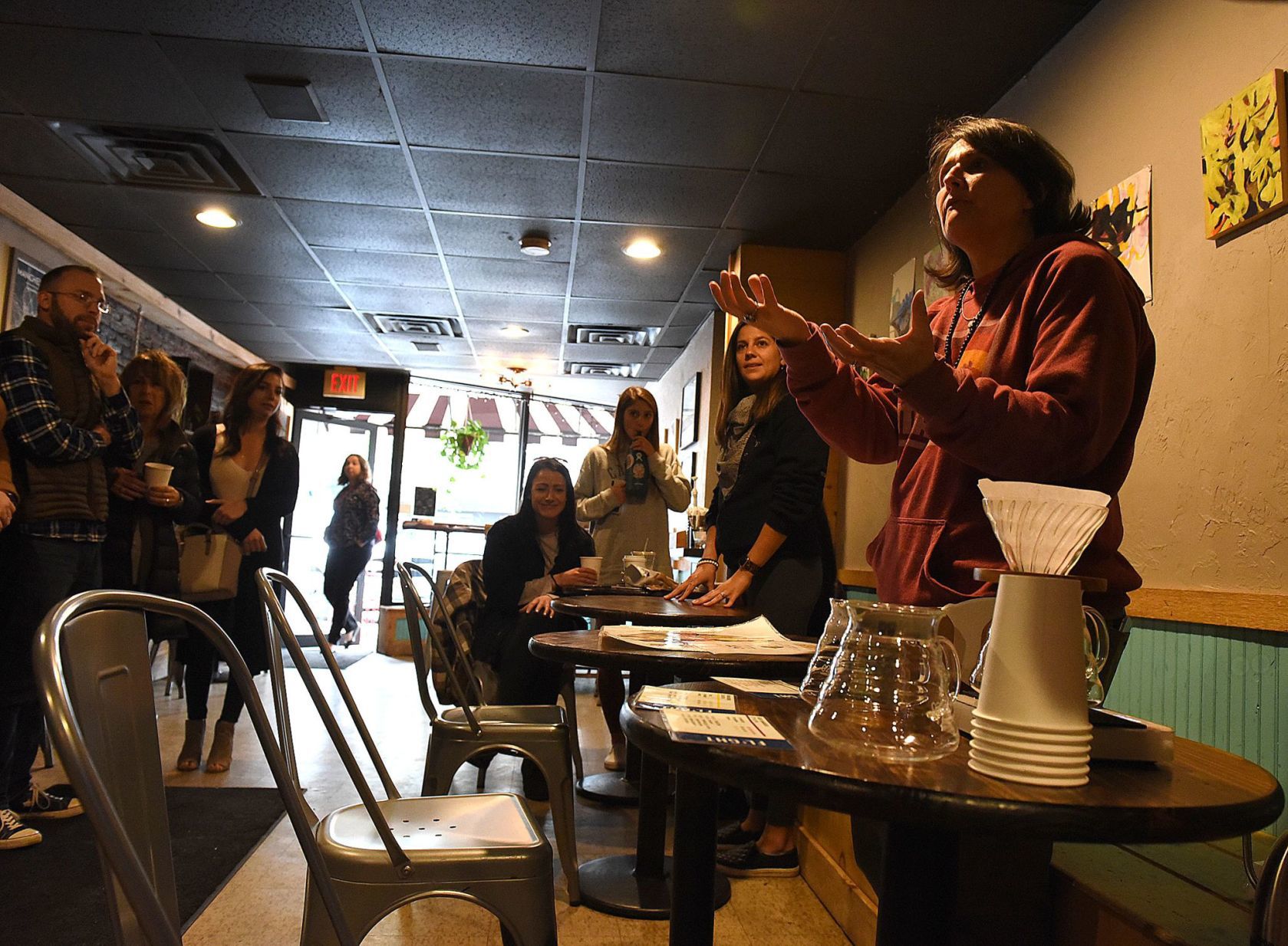 Claudia Barrett of Flight Coffee Co. gives a presentation